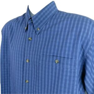 Columbia GRT Blue Plaid Shirt Mens M SS Pocket Button Down Collar